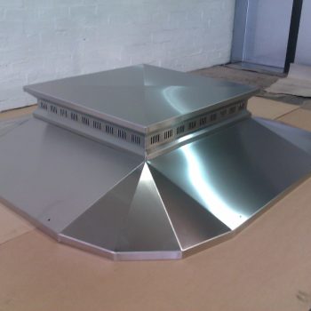 Hood fabrication manufactured from 304 stainless steel, brushed finish